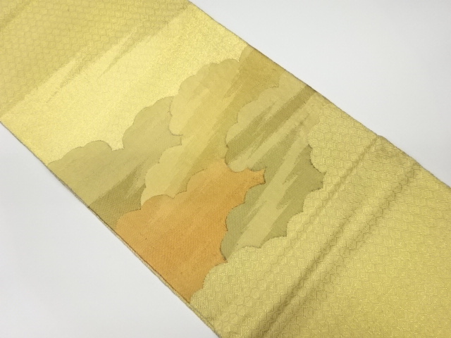 リサイクル　佐賀錦雲模様織出し袋帯